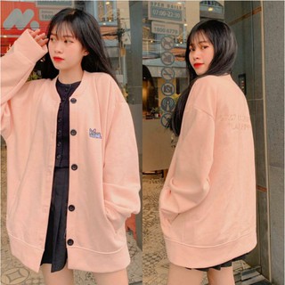 Áo khoác cardigan nữ form rộng chất vài thun nỉ ngoại in hình cún dễ thương