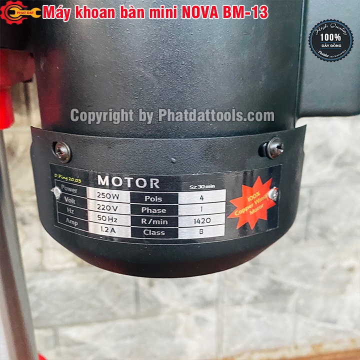Máy Khoan Bàn NOVA BM-13  - Cao 60cm - Máy Khỏe, Chắc Chắn, Bền Bỉ - Bảo Hành 6 Tháng