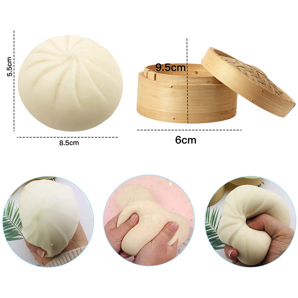 Đồ Chơi Squishy Hình Bánh Bao Giúp Giảm Căng Thẳng