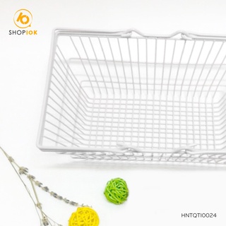 Giỏ sắt nơ hồng trang trí xinh xắn cỡ to và nhỏ