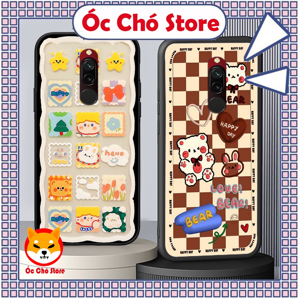 Ốp Xiaomi Redmi 8 / Redmi 9 in hình gấu , trái tim , vịt cute duck dễ thương