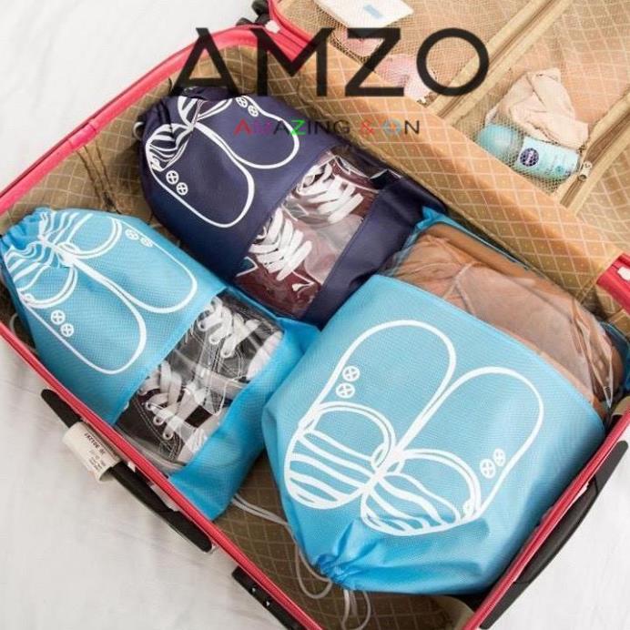 Túi Đựng Giày Hoạ Tiết Chống Bẩn Đi Du Lịch Tiện Lợi - Amzo - Màu Ngẫu Nhiên
