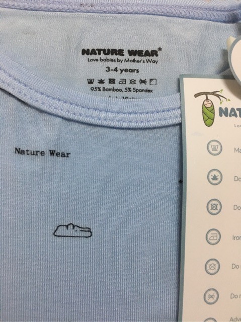 Bộ cộc tay cài vai nature wear chất bamboo  cho bé