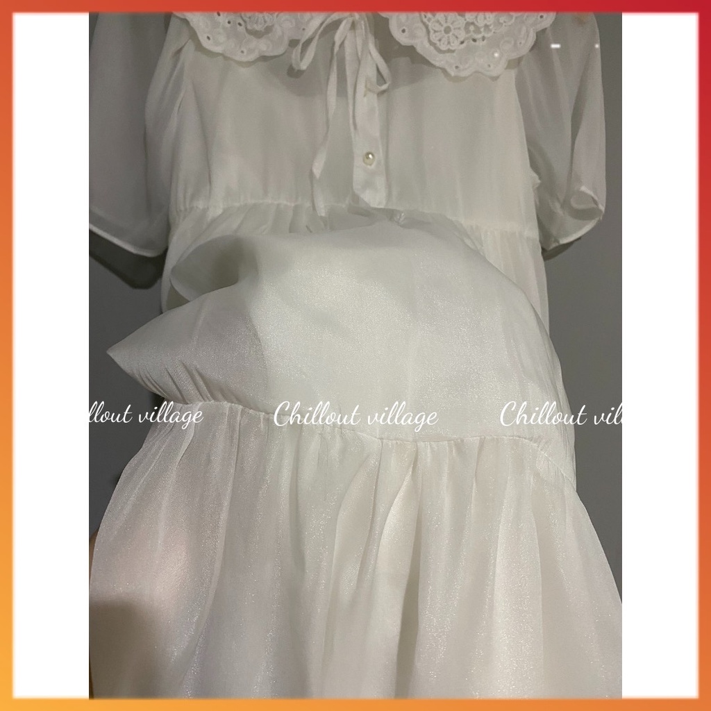 Đầm/Váy babydoll voan tơ cổ sen 3 tầng, váy tơ xếp tầng tiểu thư, váy babydoll cổ sen  MSP14023 | BigBuy360 - bigbuy360.vn