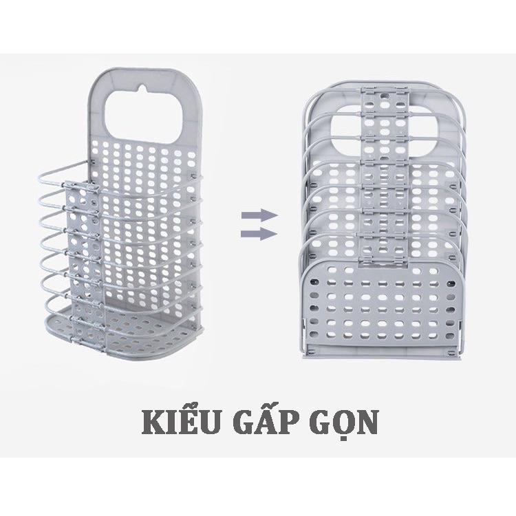 Giỏ Gấp Gọn Đựng Đồ Thông Minh,Sọt Nhựa ABS Đựng Quần Áo Đồ Dùng Sinh Hoạt Treo Tường Tiện Dụng