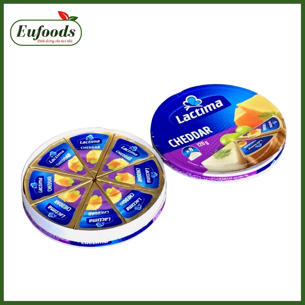 DATE T3/2024 Phô Mai Hộp Tròn Lactima Cheddar Ba Lan 120g