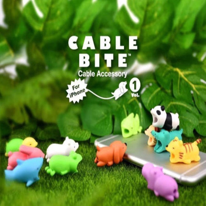 Phụ kiện bảo vệ đầu dây cáp hình động vật dễ thương cho iPhone