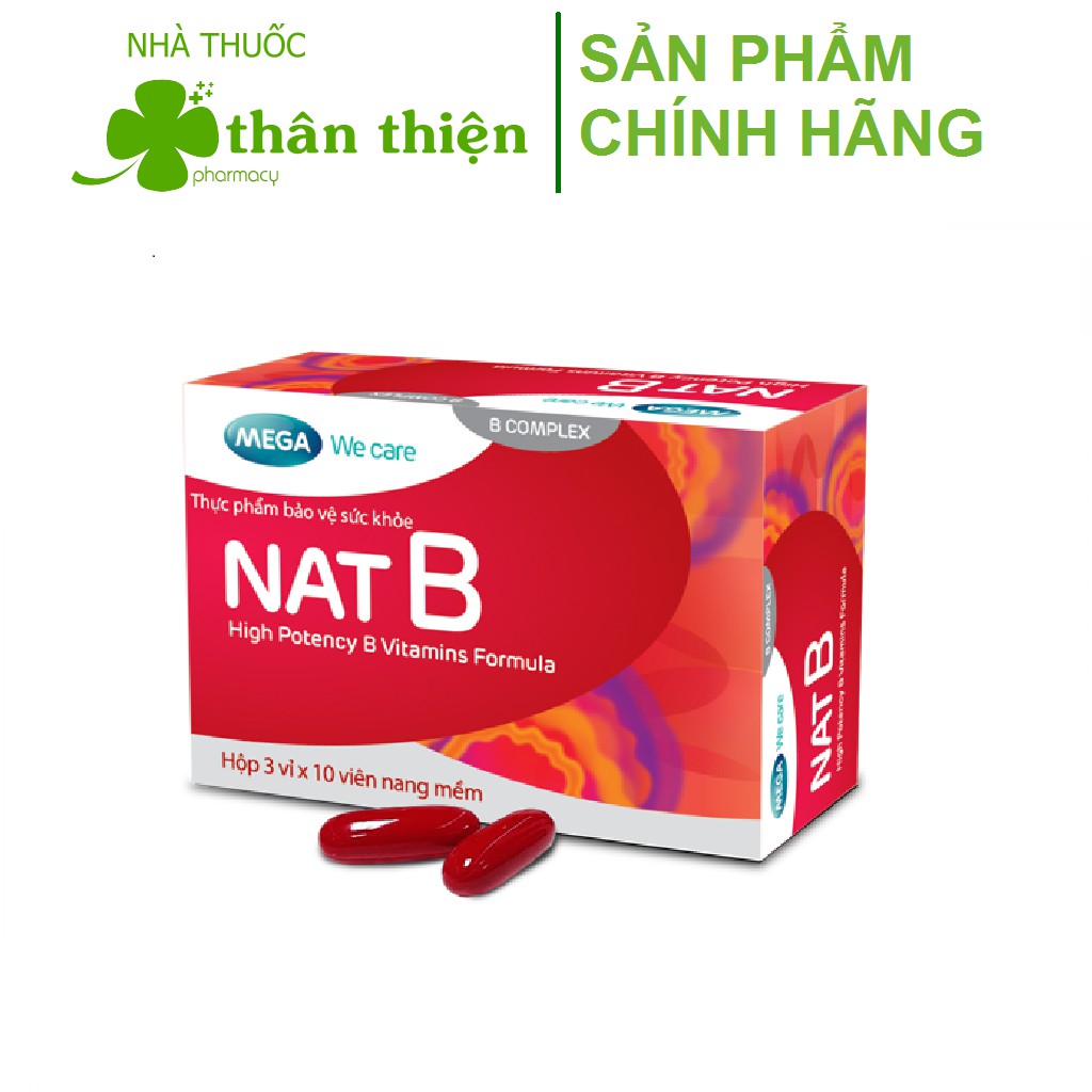 NAT B – Viên uống bổ sung Vitamin nhóm B giúp giảm căng thẳng, mệt mỏi, suy nhược, tăng cường đề kháng (30 viên)