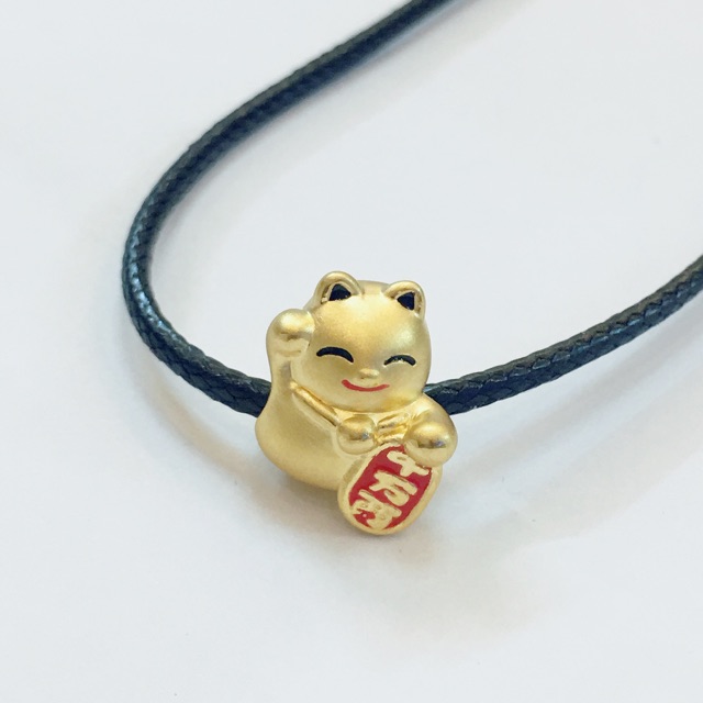 Charm mèo thần tài cực xinh vàng 9999