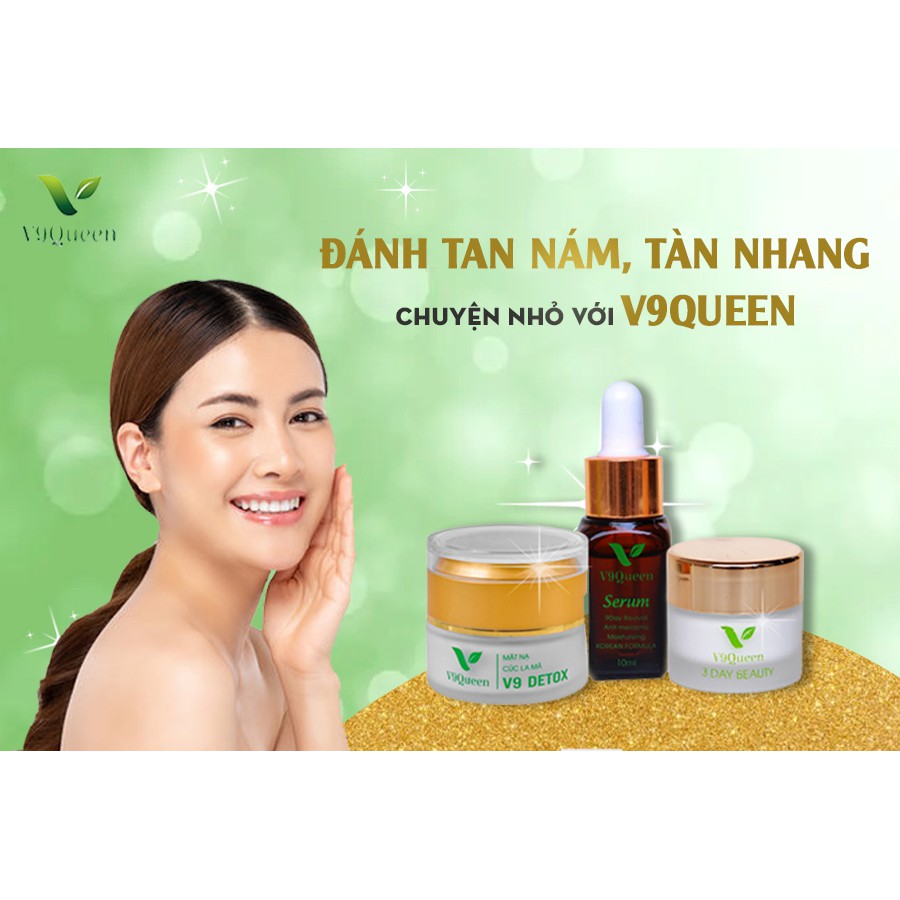 Combo Tri Nam, Dưỡng Trắng Da V9Queen