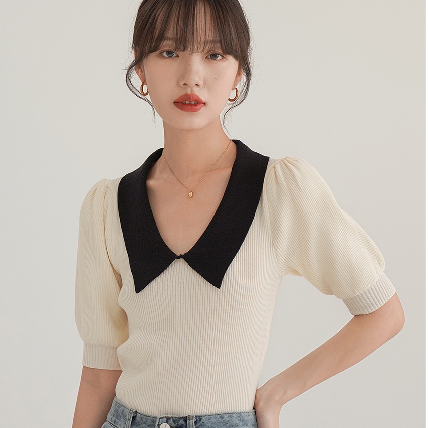 Áo Polo Dệt Kim Đa Năng Thời Trang Mùa Xuân Mới Dành Cho Nữ