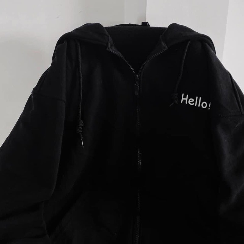 Áo khoác nỉ lót bông Hello unisex | BigBuy360 - bigbuy360.vn