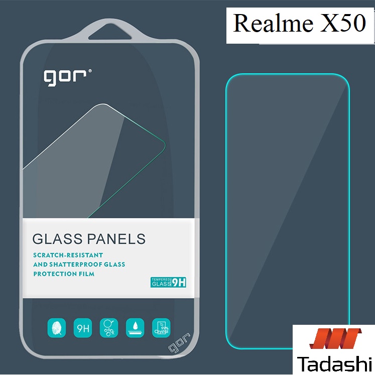 Kính cường lực Gor Realme X50 5G/ Realme X50 Pro Trong Suốt Cao Cấp, Không Viền Đen 9H/ Vát 2.5D - Chính hãng Gor