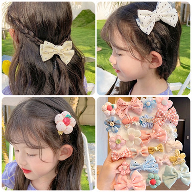 Set 8 Kẹp Tóc Hình Hoa Dễ Thương Cho Bé Gái