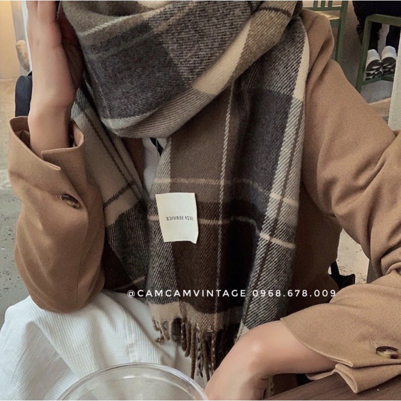 [ SẴN] KHĂN LEN QUÀNG CỔ NAM NỮ  KHĂN CHOÀNG LEN NAM NỮ VINTAGE MỀM MỊN DÀY CỰC ẤM ĐÍNH KÈM QUẢ DỨA