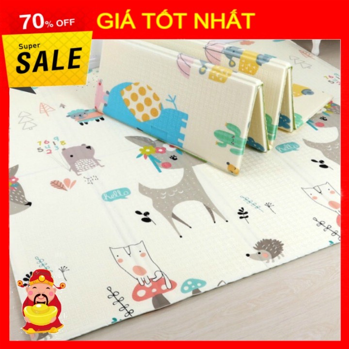 Freeship Thảm Xốp XPE 2 Mặt Gắp Gọn Chống Trượt Chống Va Đập Ngộ Nghĩnh 2 Mặt Cho Bé 1M8-2M