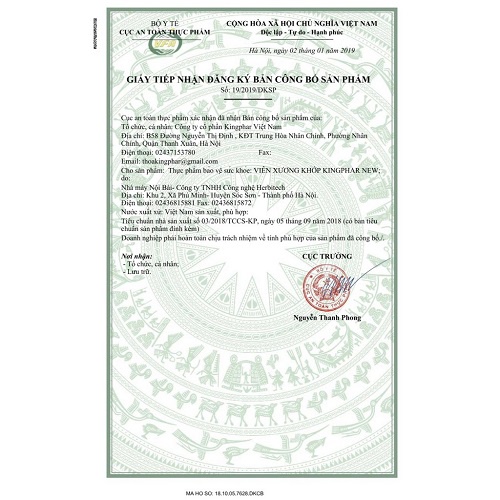 Viên Uống Bổ Xương Khớp Kingphar New -  Giúp dưỡng khớp,  làm chậm thoái hoá khớp cột sống, giúp khớp vận động linh hoạt