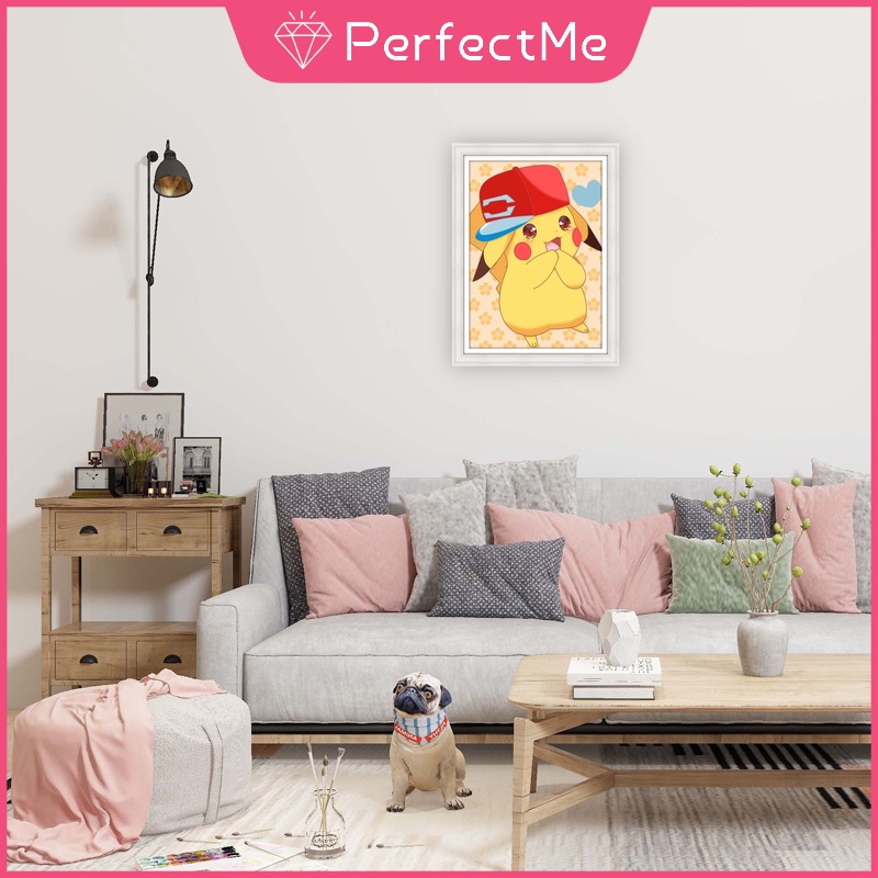 Bộ tranh đính đá 5D họa tiết Pokemon độc đáo kích thước 30x40cm DIY dùng trang trí nhà cửa