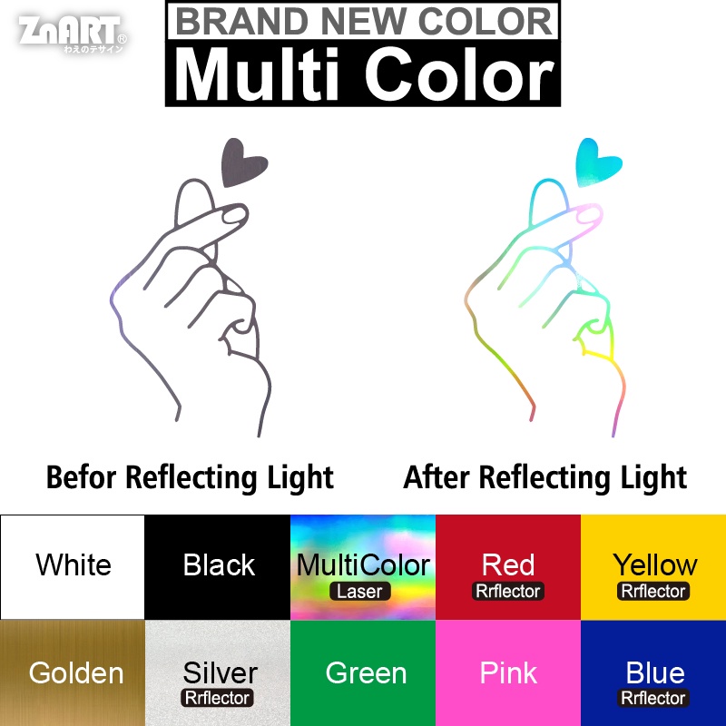 Miếng Dán Trang Trí Cửa Xe Hơi Bằng Vinyl Phản Quang Họa Tiết Trái Tim Độc Đáo