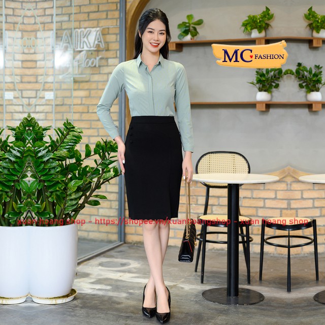 Áo Sơ Mi Nữ Dài Tay Kẻ Sọc Caro Đẹp Dáng Công Sở Mc Fashion, Màu Hồng, Xanh, Nâu Tây, Đỏ, Trắng, Cam A682