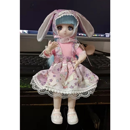 Búp Bê Barbie BJD 30 cm Phong Cách Hoạt Hình OB Preppy Mới 21 khớp Cử Động mắt 3D BJD 12 Inch