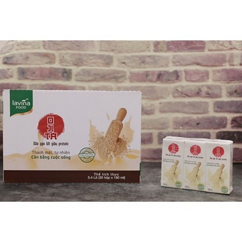 thùng 30 hộp Sữa Gạo Lứt Lavina Food 180ml HSD: 19/9/2021  sữa gạo lứt  dinh dưỡng giàu protein tế bào mía Mitaji ojita