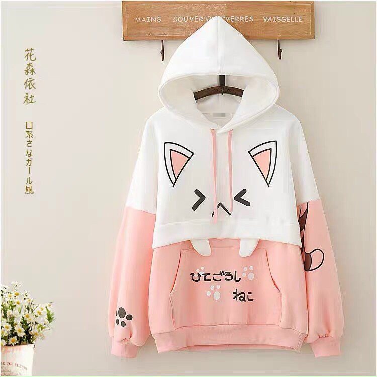 Áo Khoác Hoodie MÈO TAI THỎ Cực Chất sweater unisex Cao cấp bền màu 1Kenz | BigBuy360 - bigbuy360.vn