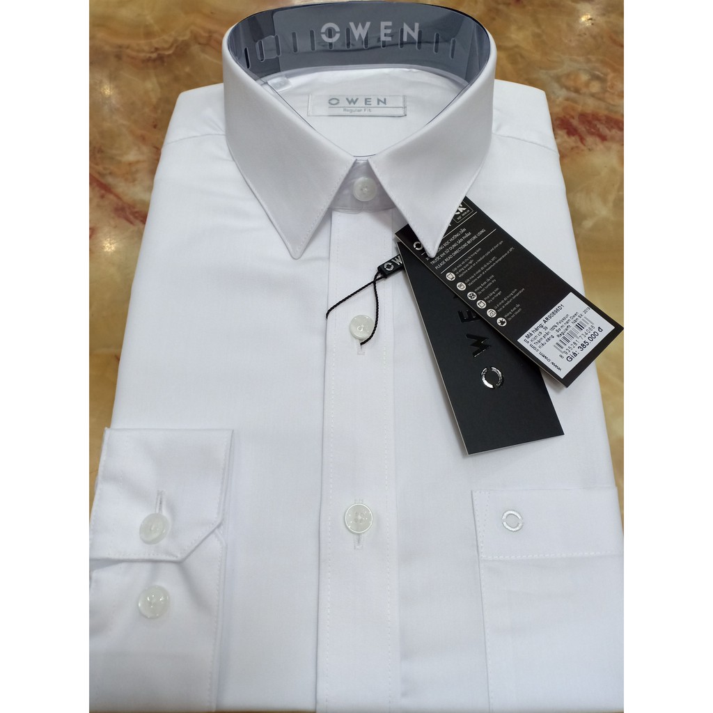 OWEN - Áo sơ mi trắng dài tay Owen chất poly spun/ chất sợi sồi | BigBuy360 - bigbuy360.vn