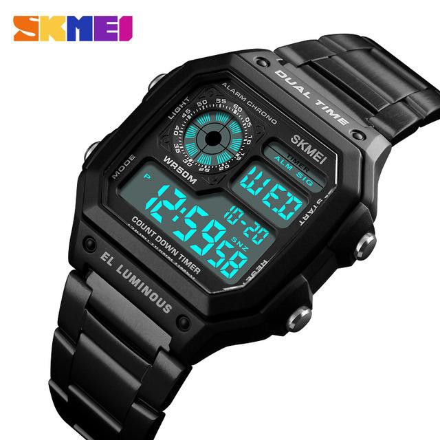 Đồng hồ thể thao điện tử nam Skmei 1335 Digital Watch dây thép không gỉ