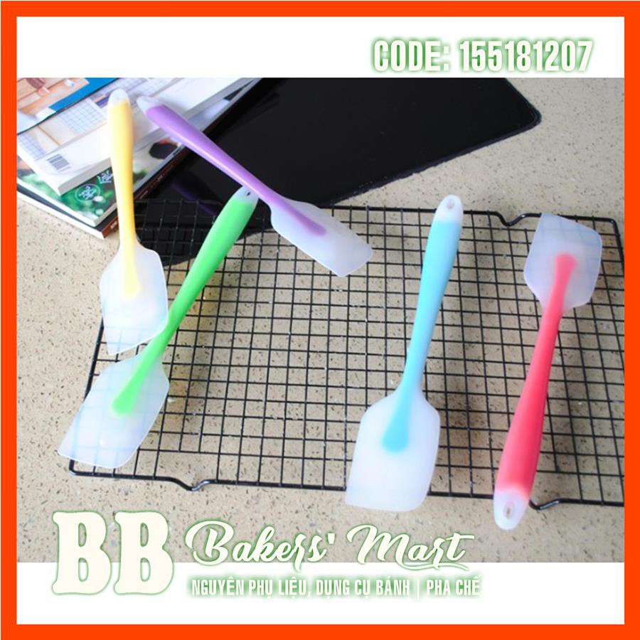 LÕI MÀU LỚN 27.5cm - CÂY PHỚI VÉT Spatula dẹt trộn bột silicone đúc liền (GIAO MÀU SẮC NGẪU NHIÊN)