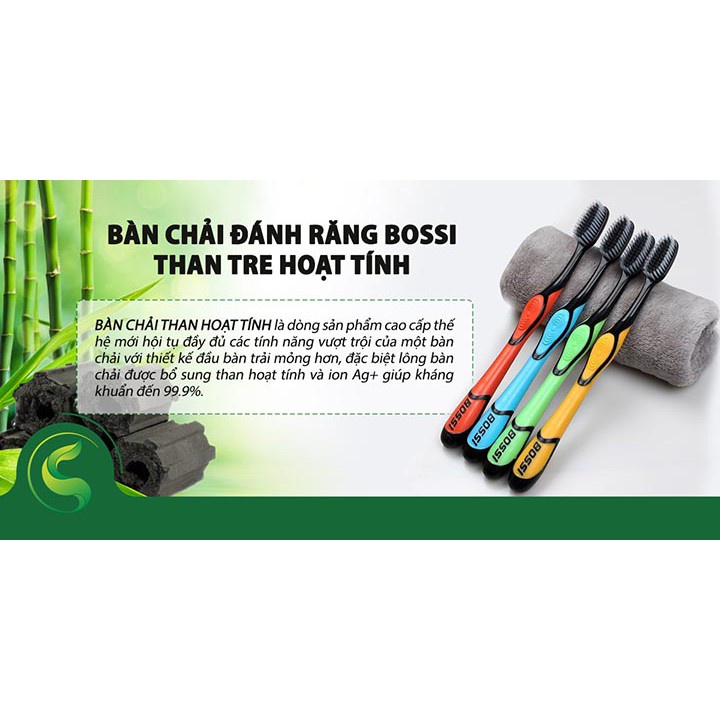 Bàn chải đánh răng Bossi 921 Hàn Quốc - Bàn chải than tre hoạt tính
