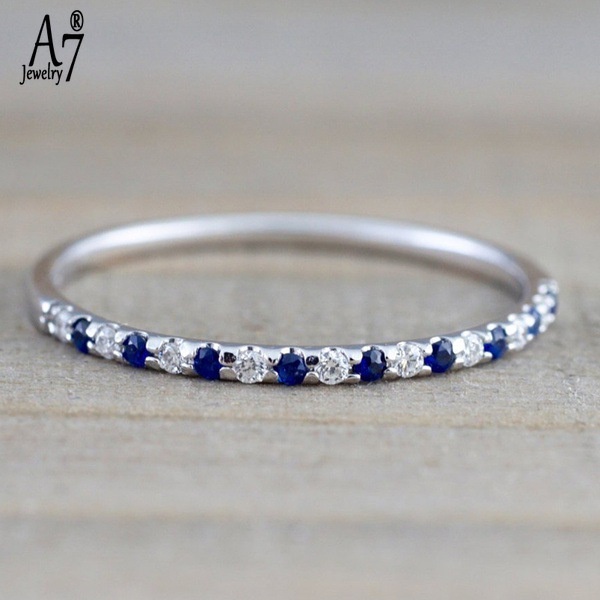 Nhẫn bạc S925 đính đá sapphire kiểu dáng mới độc đáo