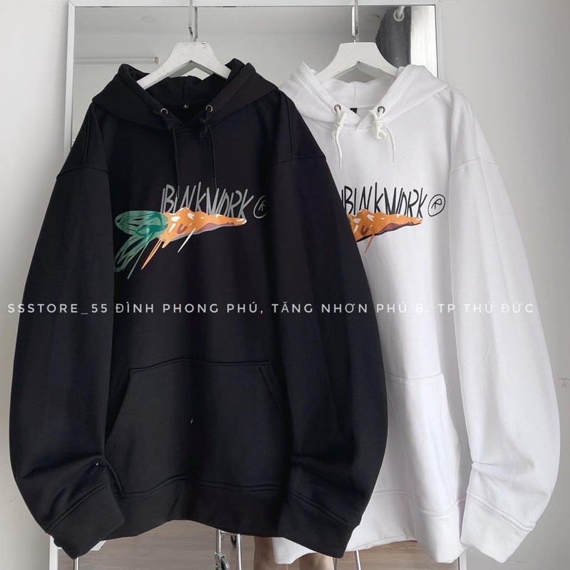 Áo hoodie thỏ cà rốt BWK nỉ mũ 2 lớp TTA866