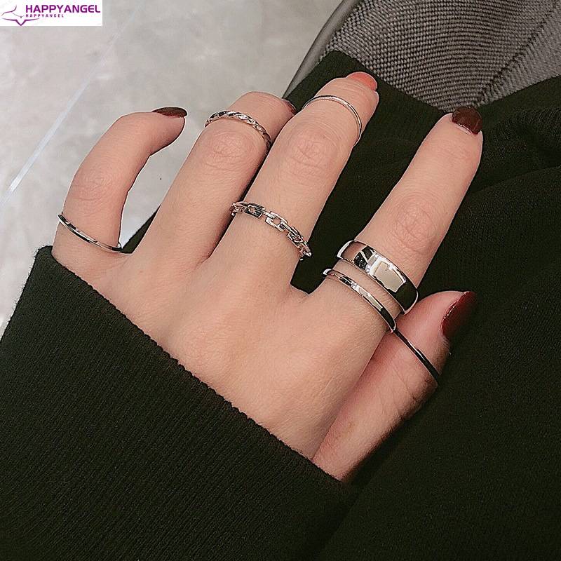 Happyangel Set 7 nhẫn đeo tay thời trang Hàn Quốc cho nữ (B4-2-6)