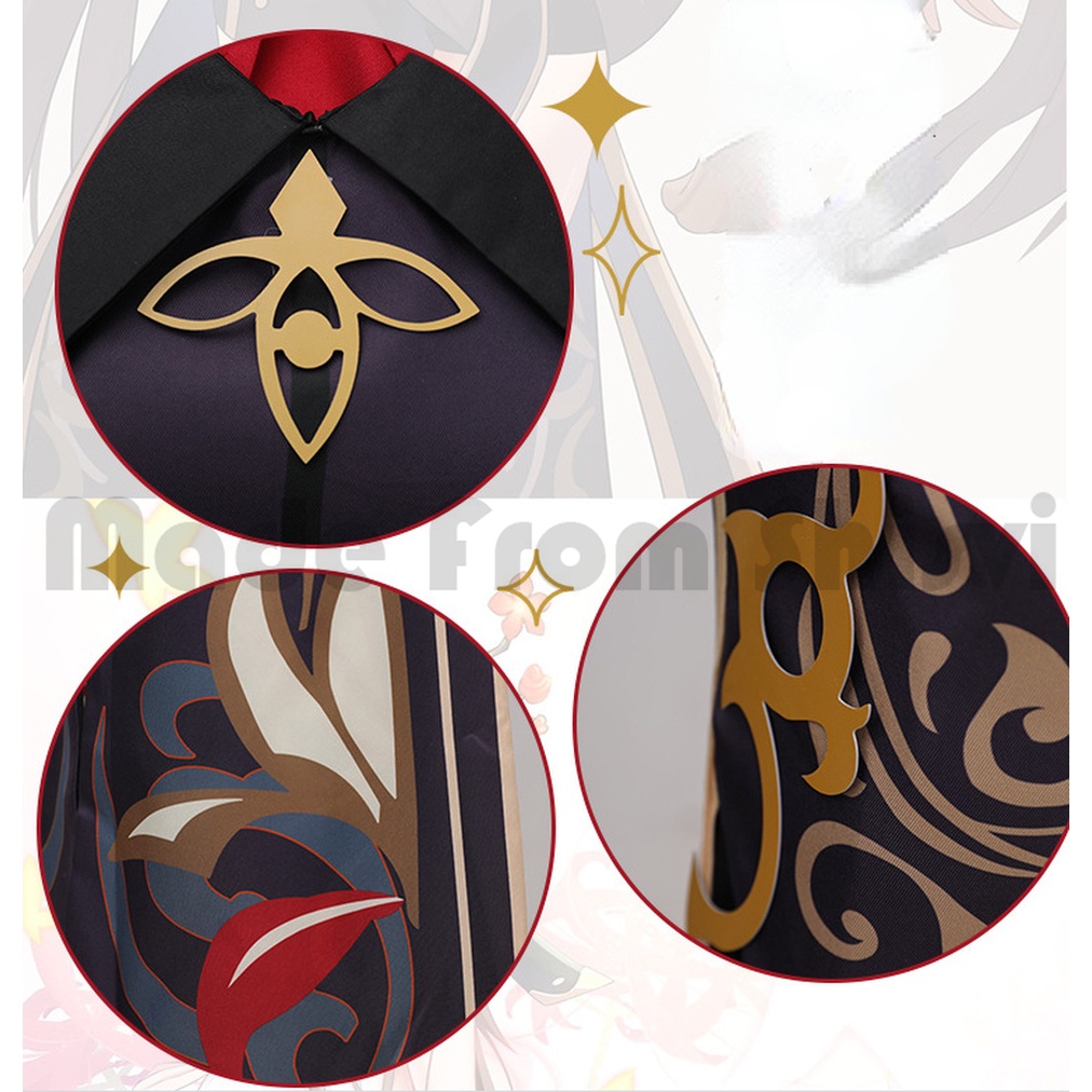 Game GenshinImpact  HuTao Cosplay Bộ Trang Phục Lụa Cosplay Nhân Vật Phong Cách Trung Hoa Cho Nữ