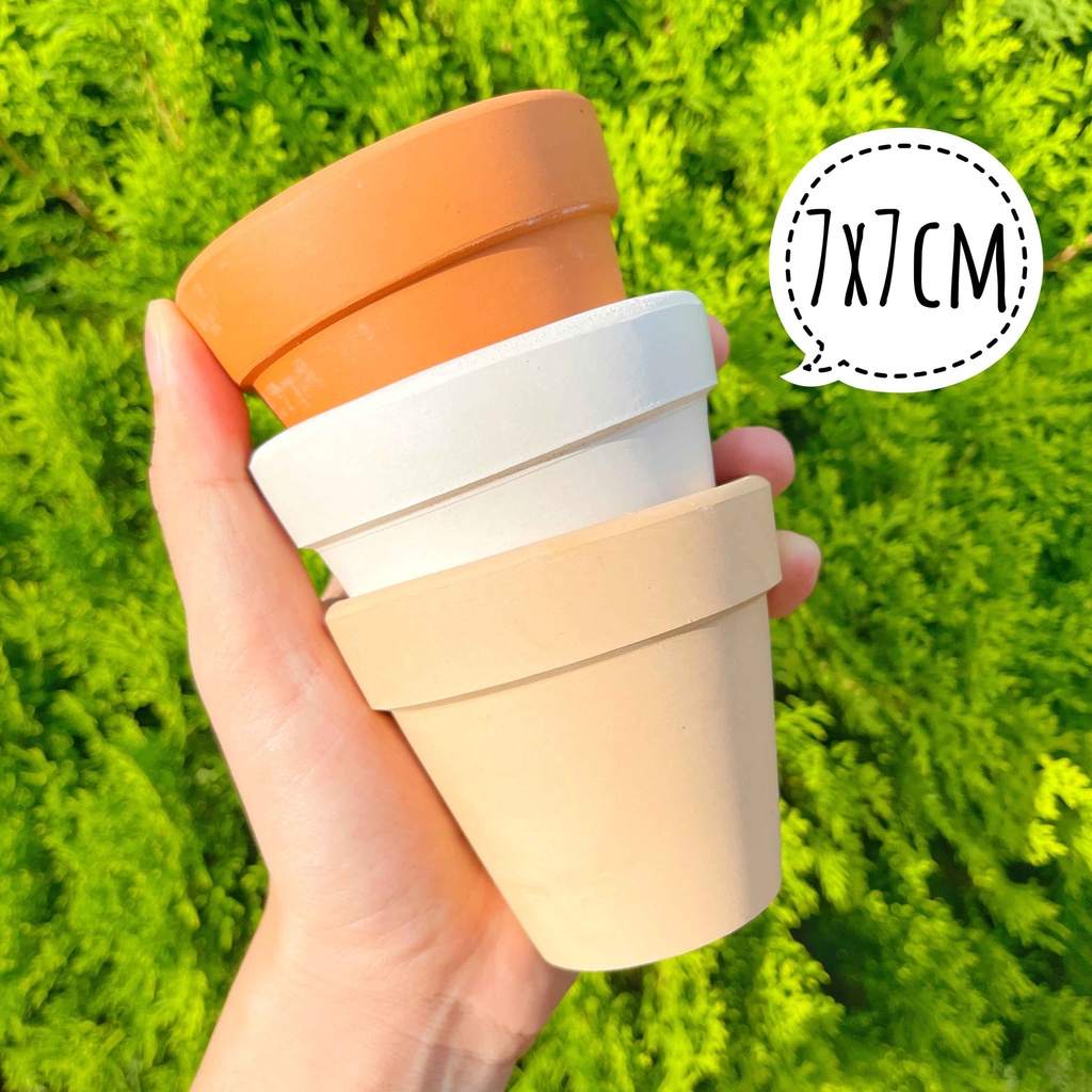 Chậu đất nung 7x7cm - Chậu trồng sen đá