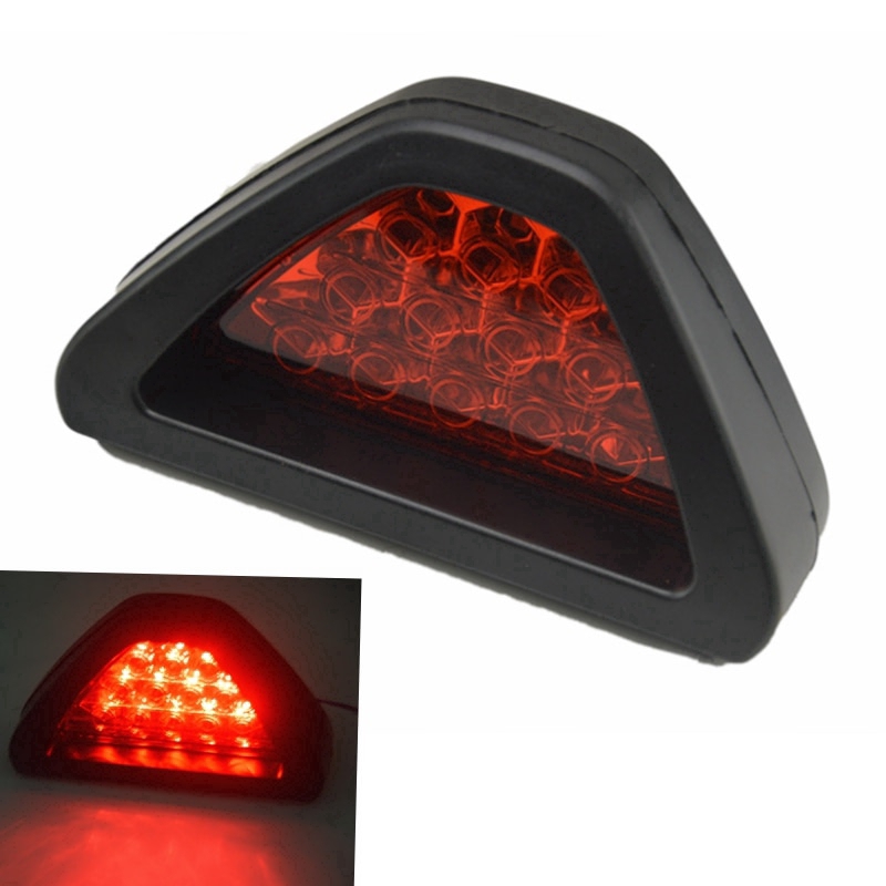 Đèn phanh xe hơi nhấp nháy ánh sáng đỏ hình tam giác 12 LED thông dụng