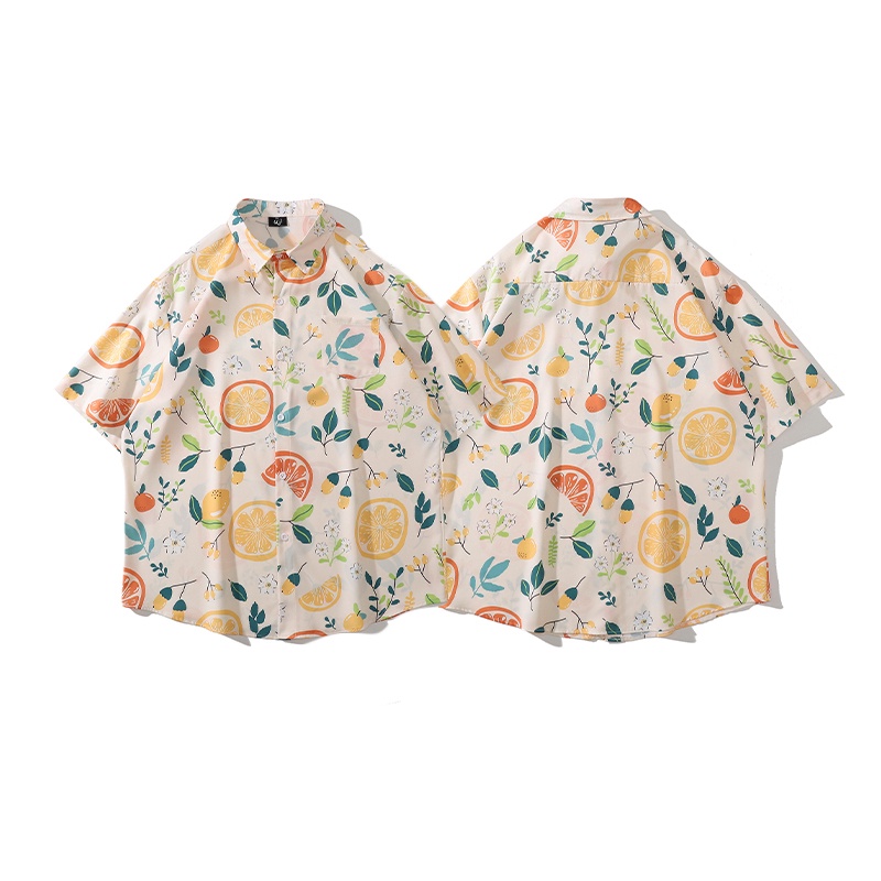 Áo Sơ Mi Tay Ngắn Họa Tiết Hoa Lá Thời Trang Cho Nam