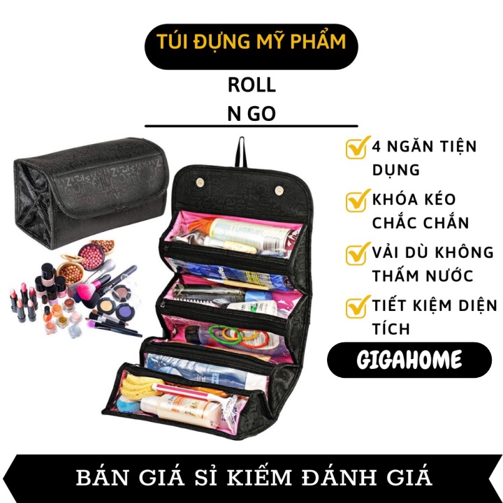 Túi đựng mỹ phẩm GIGAHOME Giỏ Đựng Mỹ Phẩm Thu Gọn Roll N Go, thiết kế thông minh 4 ngăn 2685