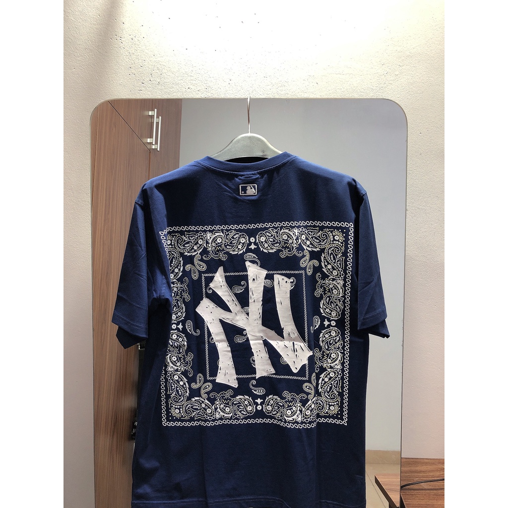 Áo thun cổ tròn ngắn tay MLB Paisley hot hit,áo phông mlb ny nam nữ