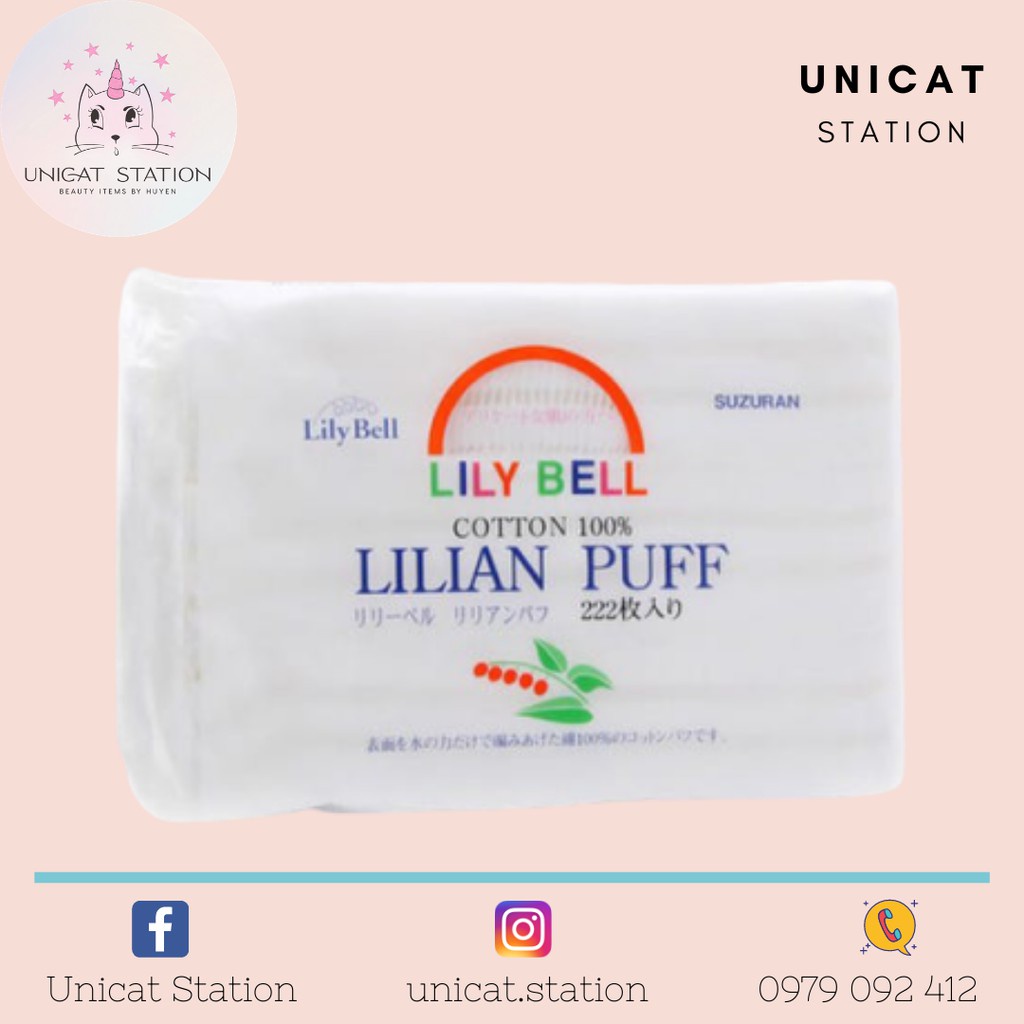 [người bán địa phương] Bông tẩy trang Lily Bell Lilian Puff 222 miếng