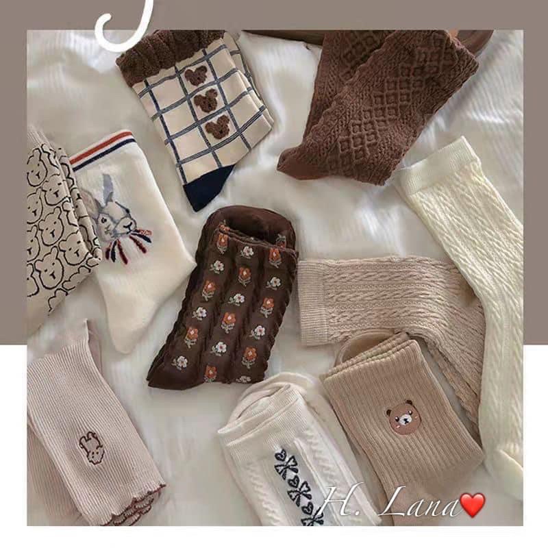 COMBO 8 ĐÔI TẤT HOA CÂY THÔNG