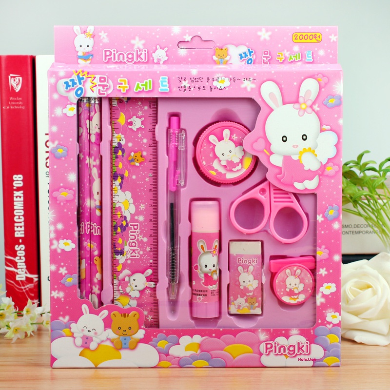 Bộ đồ dùng học tập thông minh cute hộp 10 món quà tặng dễ thương cho bé trai gái lớp 1