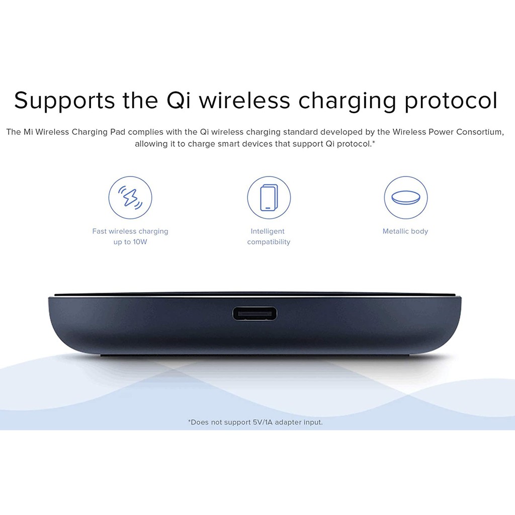 [Bản Quốc Tế] Đế Sạc Không Dây Xiaomi Mi Wireless Charging Pad Chuẩn Qi Sạc Nhanh 10W Max - Hàng Chính Hãng