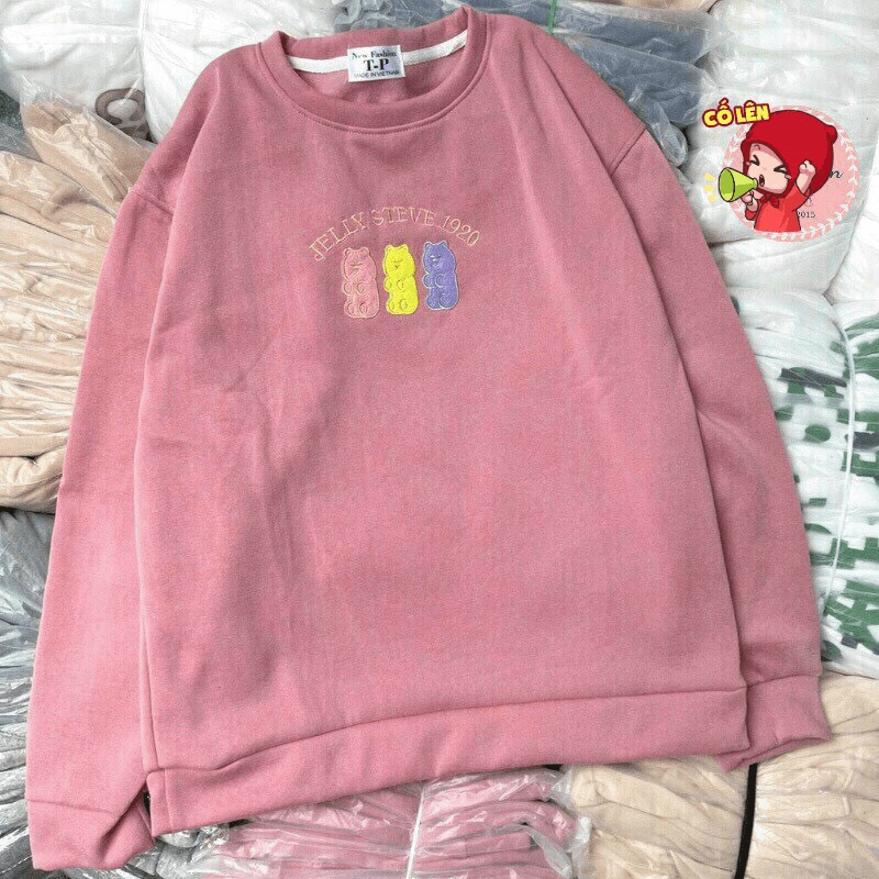 Áo Sweater Nữ Cổ Chui Chất Nỉ Mềm Mịn Thêu Gấu Form Rộng Mặc Thoải Mái Che Nắng Chắn Gió Tốt [NEW UNISEX]