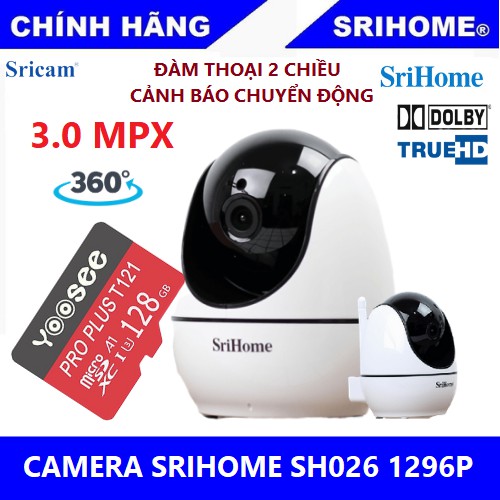 Camera Srihome SH026 3.0 MPX Xoay 360° Chính Hãng