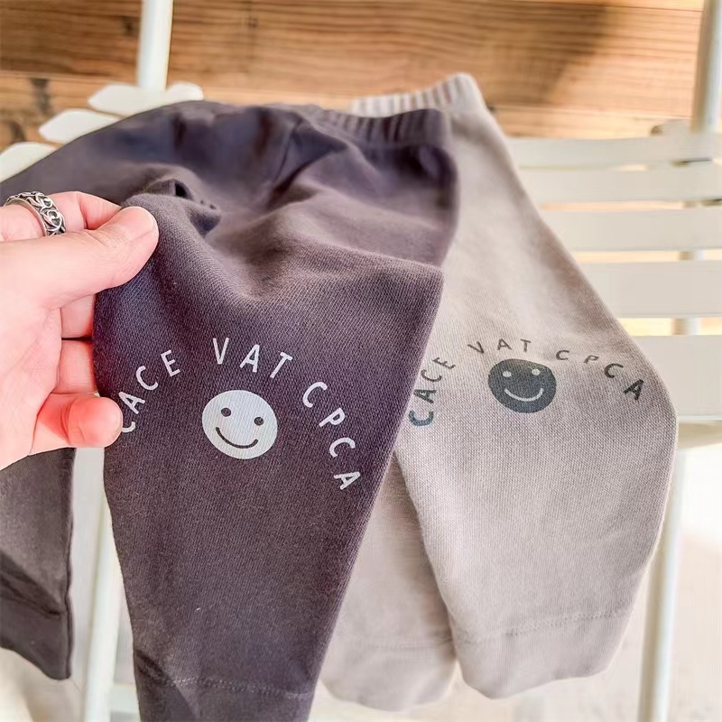 MNGRL Quần Legging Dài Cotton Co Giãn Thoải Mái In Họa Tiết Mặt Cười Thời Trang Mùa Thu Đáng Yêu Dành Cho Bé Gái