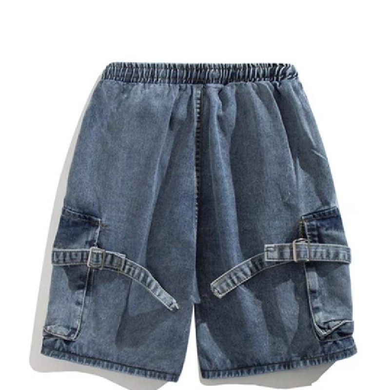 Quần Short jeans Phối Túi Phong Cách hip hop Cho Nam size M-3XL