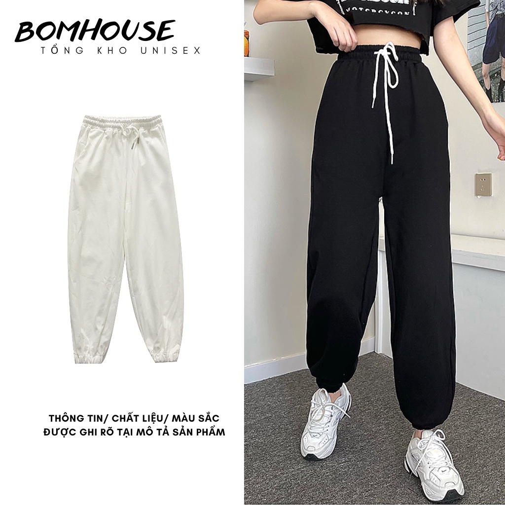 Quần Ống Rộng Jogger Nữ Trơn BOM HOUSE 3 Màu Ulzzang Unisex