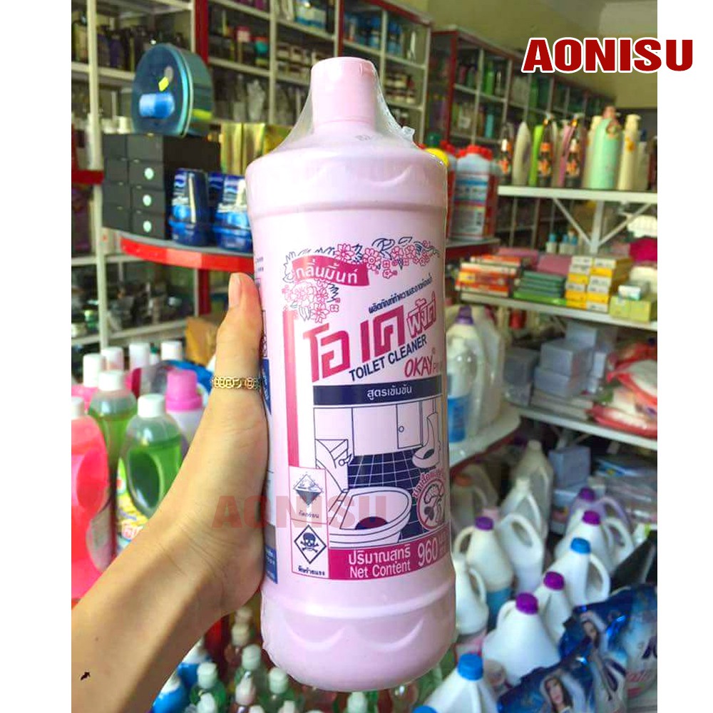 Nước Tẩy Toilet OKAY PINK Thái Lan ( 960ML ) - Nước Tẩy Trắng Gạch Men, Tẩy Sạch Như Mới